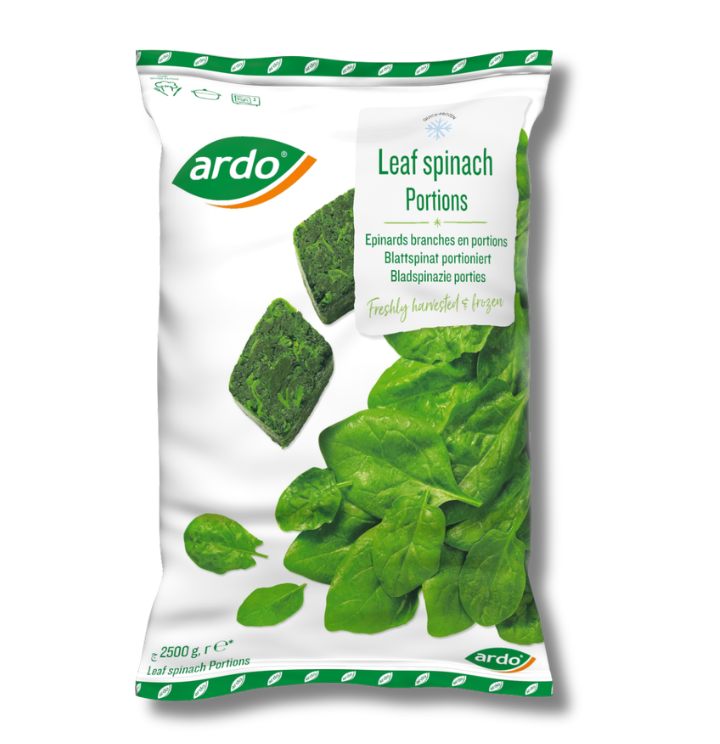 Spinat, helbladet (i portioner á 50 g) 2500 g